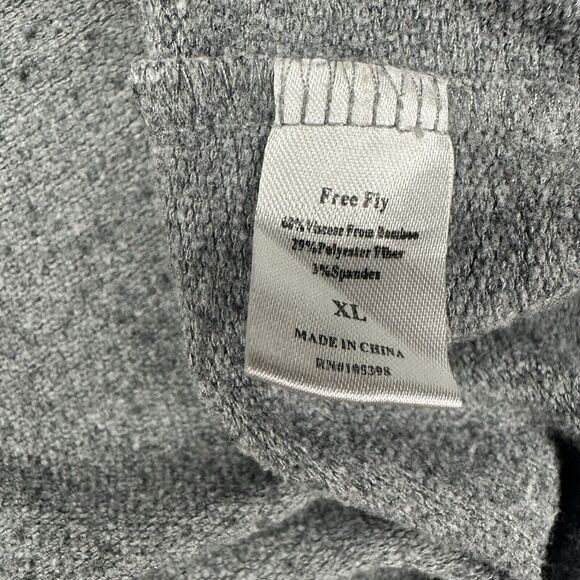 Free Fly Bamboo Thermal Fleece Women’s XL Grey Snap Button Henley Thumb Holes - Picture 5 of 7